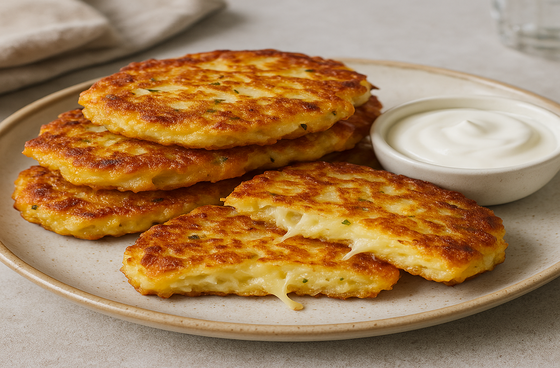 Potato pancakes with cheese
